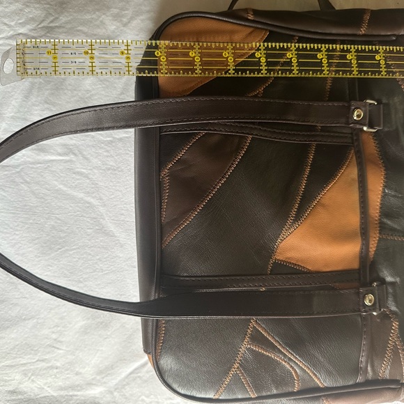 Faux leather patch work purse - Picture 5 of 5